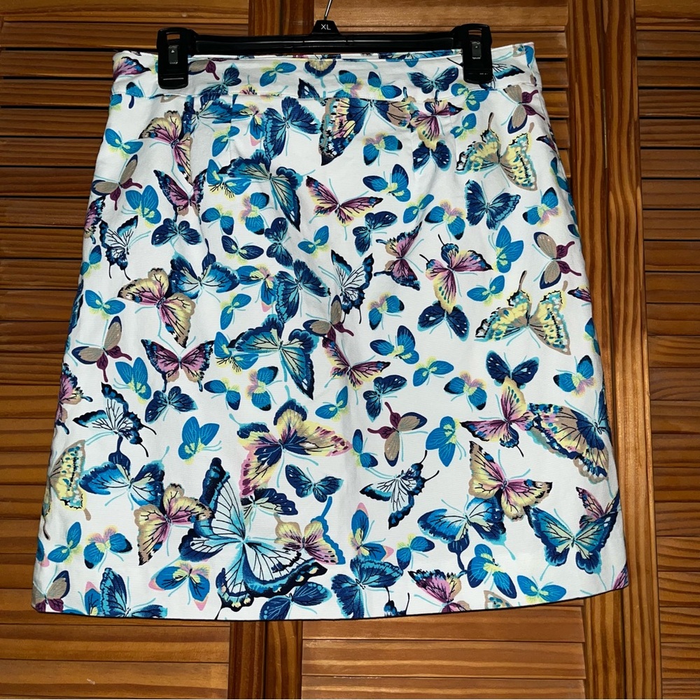 Talbots Butterfly Print Cotton Canvas Lined Skirt Size 6P, 6 Petite - Picture 3 of 11